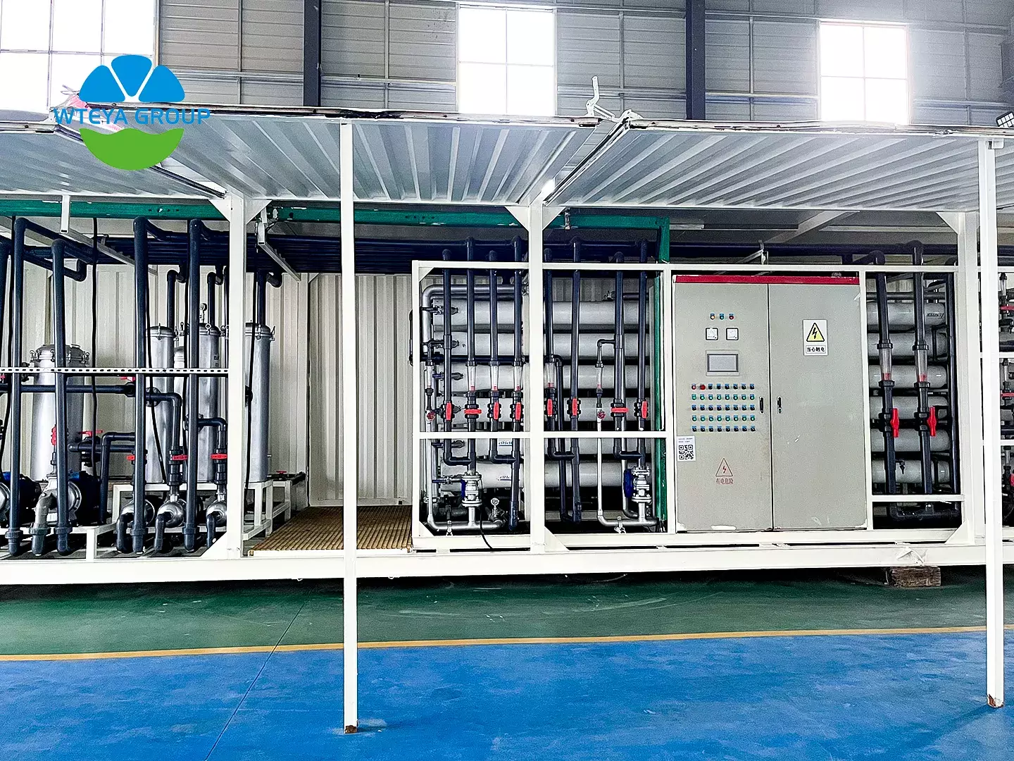 seawater desalination plant supplying fresh water to an island resort